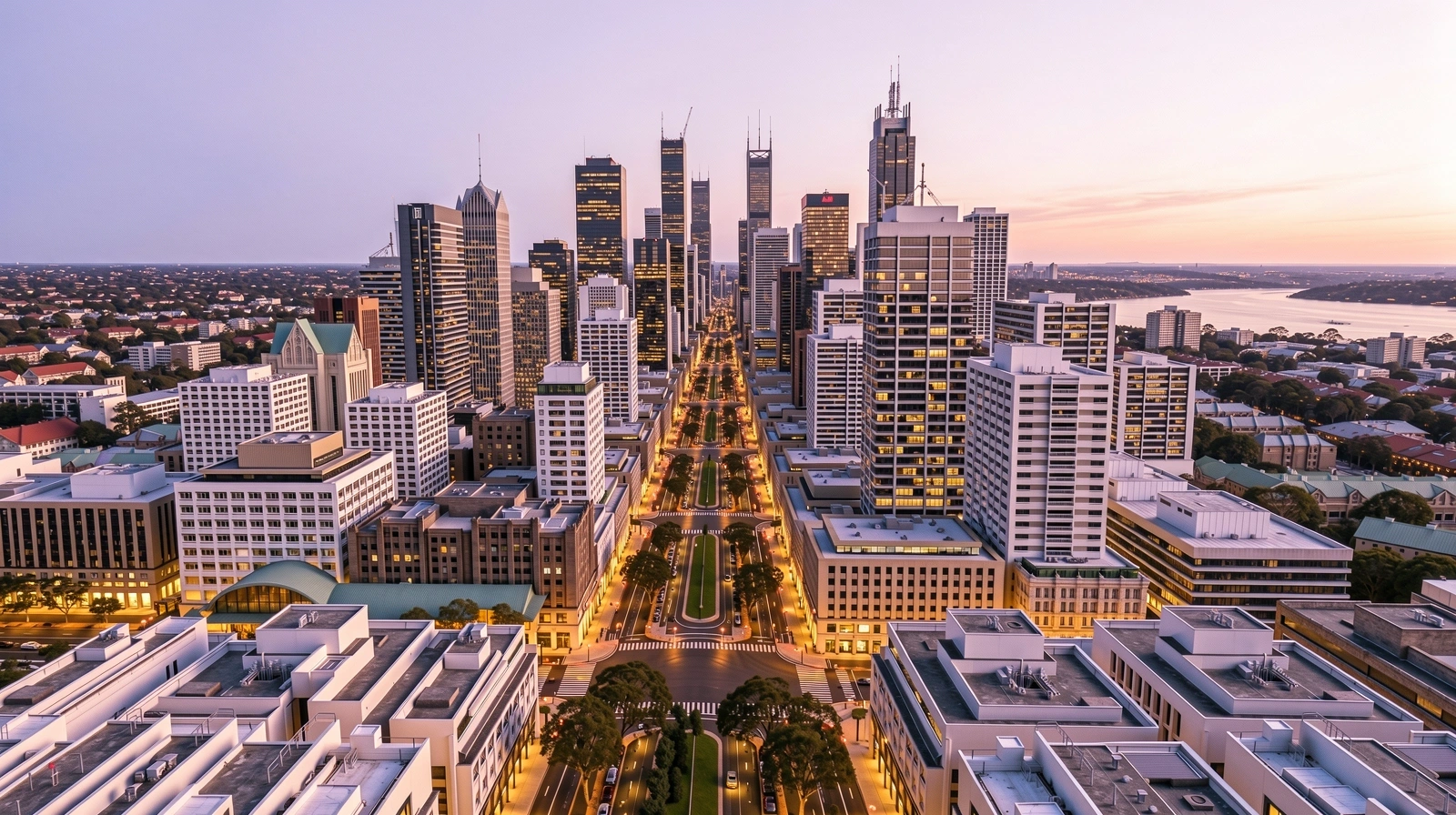 Sydney CBD at dusk